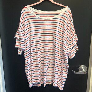 NWOT! Red, White, and Blue Stripped Blouse